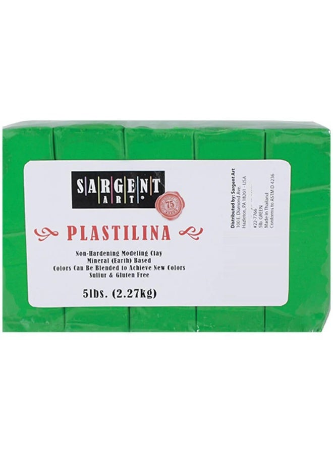 SARGENT ART Non Hardening Plastilina Modeling Clay Green 2.27 Kg